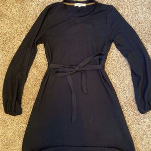 Rewind belted sweater dress